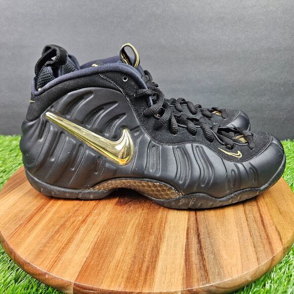 Nike Air Foamposite Pro Shoes Mens Size 9 Black Metallic Gold Sneaker 624041-009 main image 13